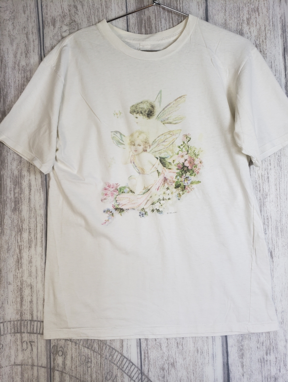 Vintage Whimsical Fairy graphic Cotton t-shirt Made In USA Women's Medium